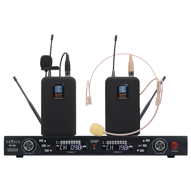 u段无线耳麦话筒专业舞台演出一拖二uhf户外胸麦头戴麦克风领夹式