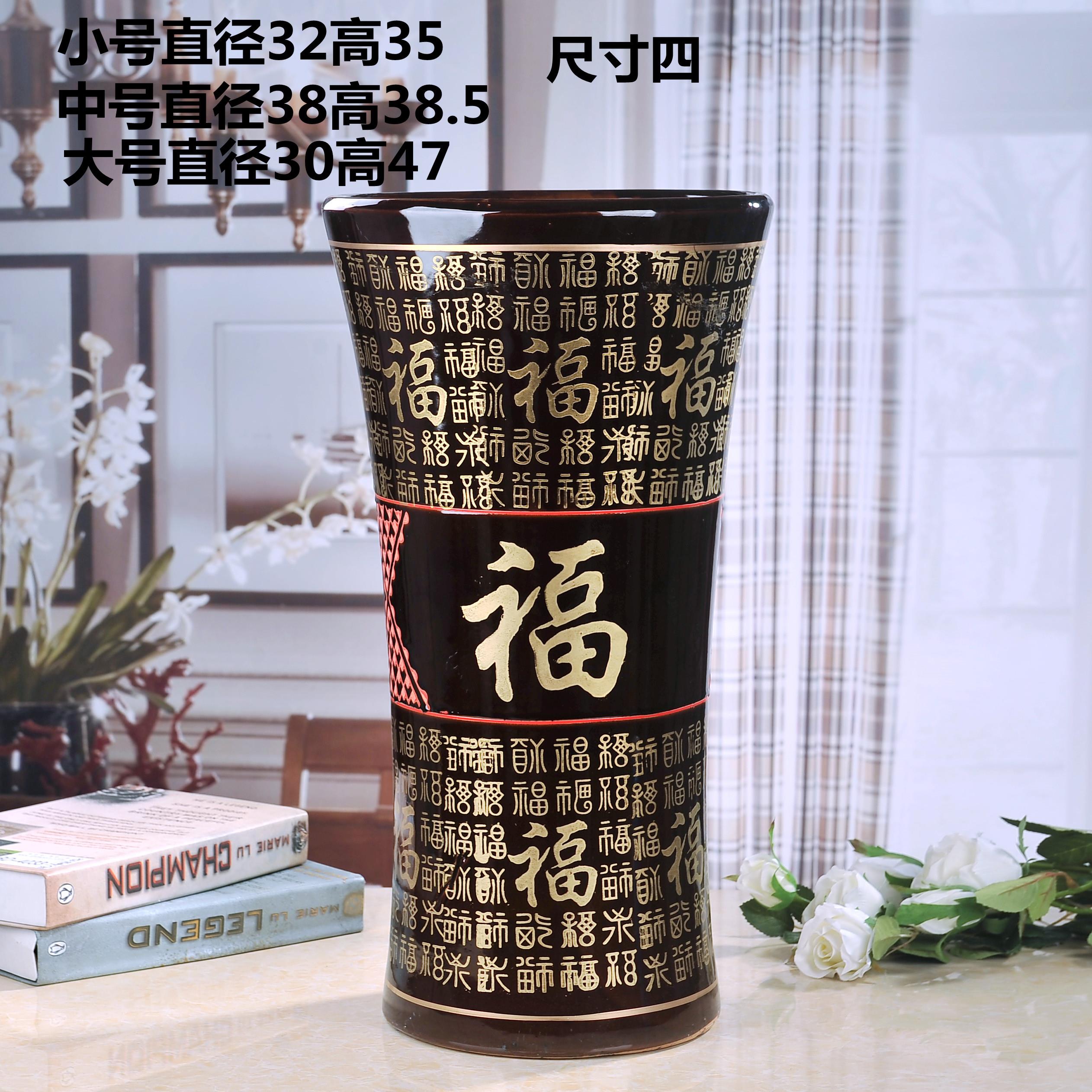 特大号陶瓷棕色花盆大码加高加深发财树盆花钵花缸高筒陶土超大价