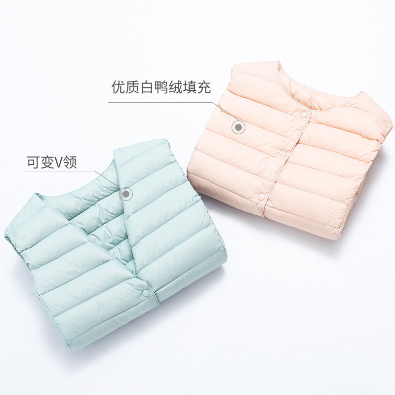 2021新款轻薄圆领羽绒服内胆女可变V领短款大码外套秋冬女装无领