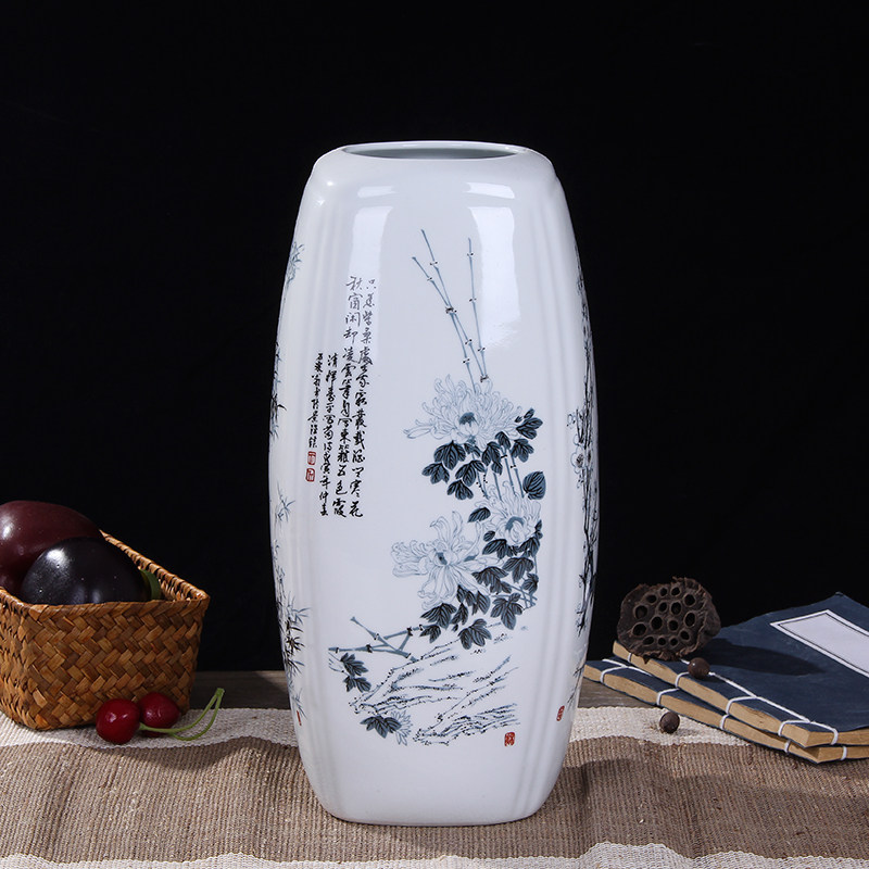 景德镇陶瓷花瓶富贵竹插花器家居客厅电视柜梅兰竹菊瓷瓶装饰摆件