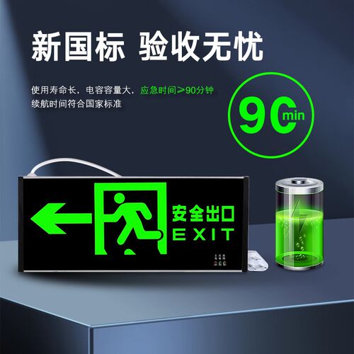新国标安全出口应急指示灯牌led插电消防紧急疏散逃生通道标志牌