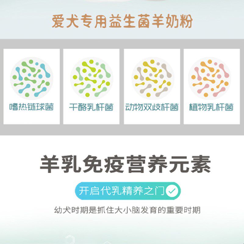 益动宠物幼成犬狗乳铁蛋白益生菌低脂低敏母乳配方羊奶粉240g/盒