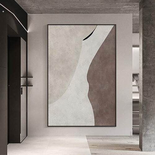 侘寂赤贫风玄关装饰画挂画抽象背景墙沙发客厅壁画过道走廊大气画