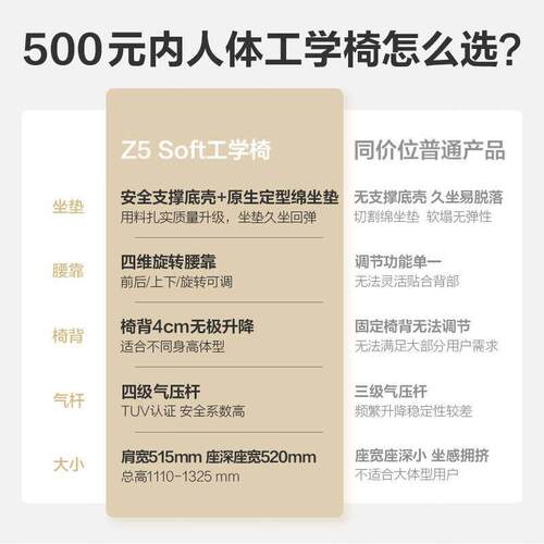 Z5Soft人体工学椅电脑椅办公椅子人工力学座椅久坐