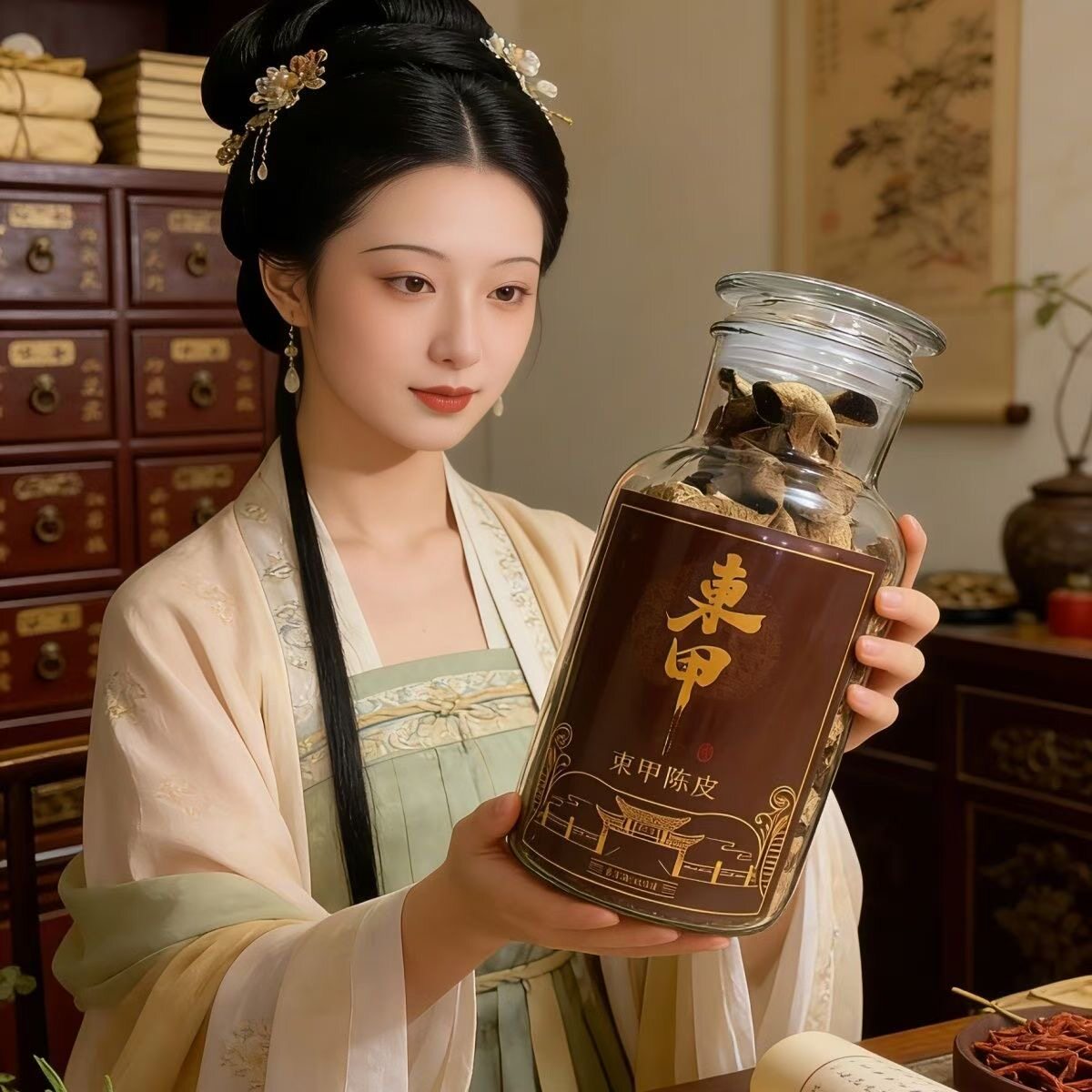 東甲高端礼盒陈皮岁月中国风玻璃250g珍藏手工密封罐（赠礼袋）