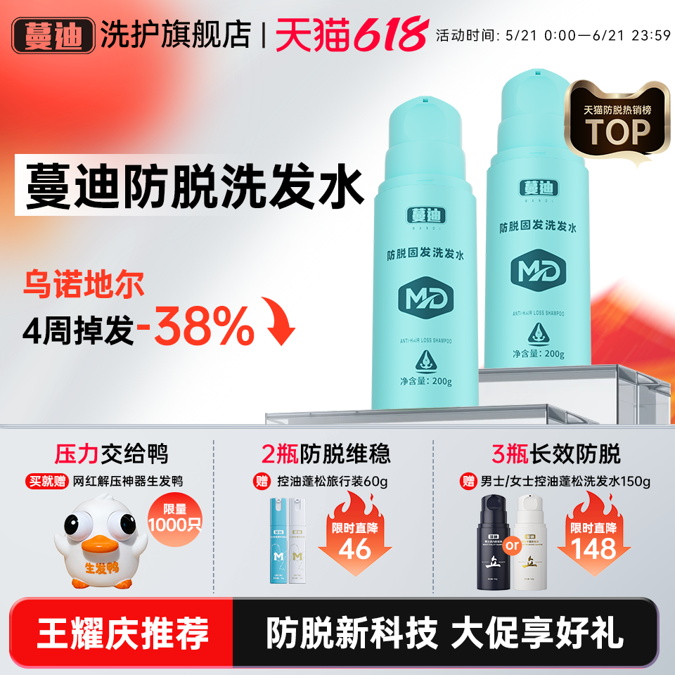 【王耀庆推荐】蔓迪防脱洗发水乌诺地尔激活毛囊养发护发官方正品