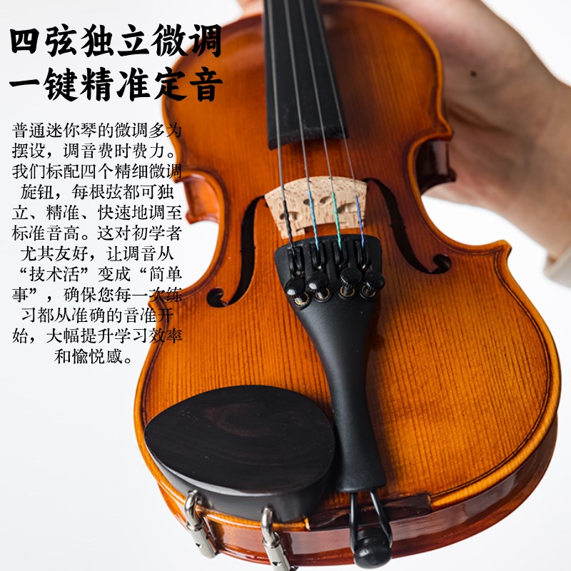 弦乐之家迷你提琴欧料实木小提琴初学者迷你乐器儿童节礼物礼盒