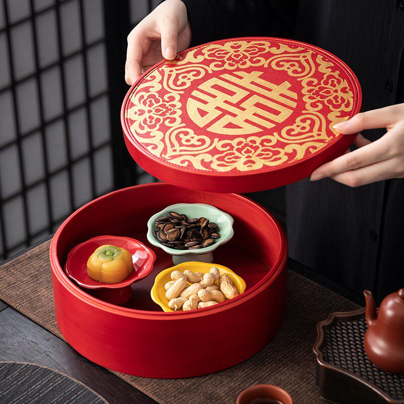 中式古代食盒多层手提饺子结婚喜糖盒婚庆用品果盘提篮野餐送餐盒
