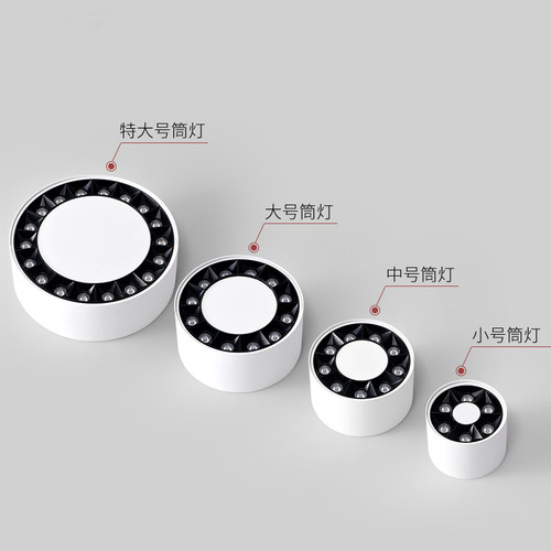 极简客厅无主灯设计圆形斗胆灯格栅灯卧室吸顶式射灯led明装筒灯