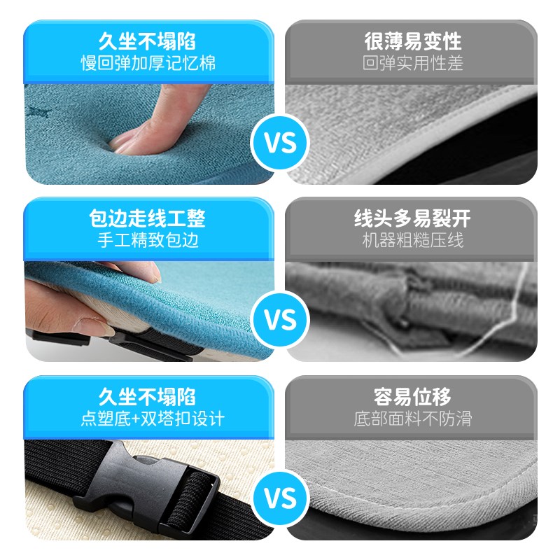 学生坐垫一体靠背教室专用加厚防滑带卡扣椅子垫免费刻字班级姓名