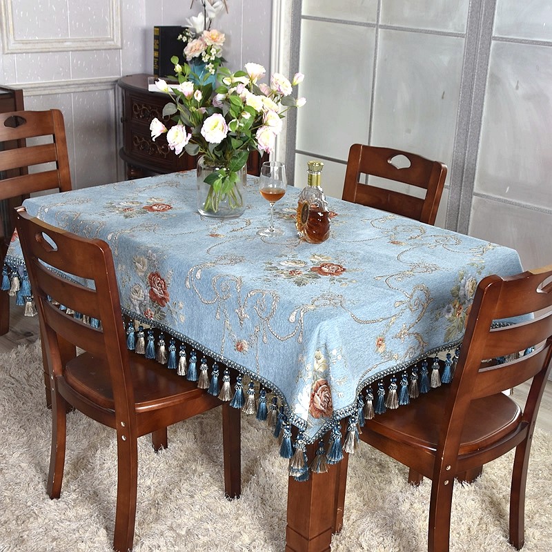 欧式客厅双层大圆桌桌布转盘套布台布家用餐桌布艺小圆形茶几桌布