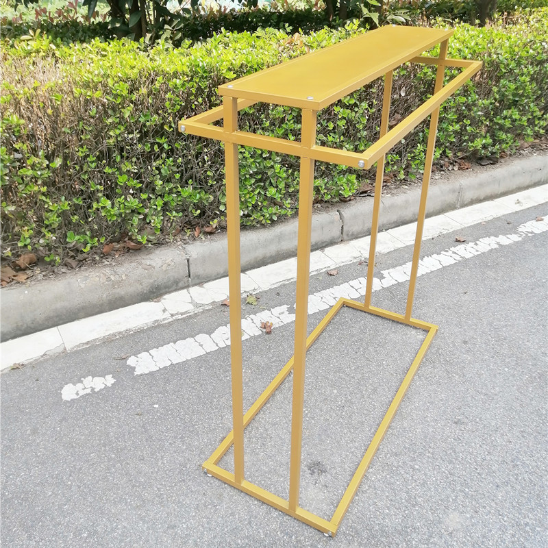 包邮新款铁艺烤漆服装店展示架中岛挂衣架落地单杠服装架地摊架子