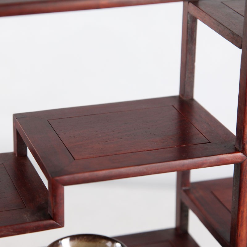 红酸枝横方博古架实木中式仿古多宝阁茶壶茶具收纳架古董展示架子