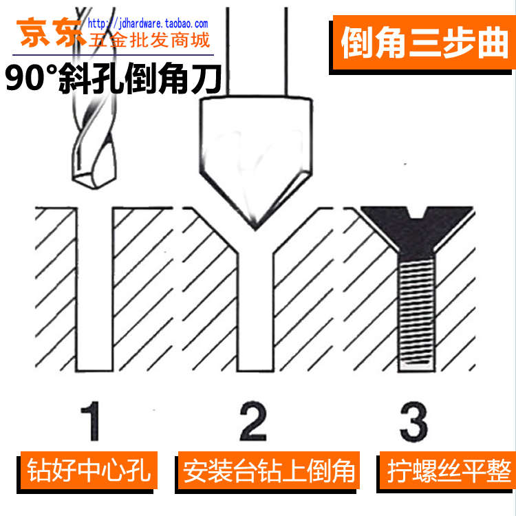 优先内排屑斜孔倒角器 90度倒角刀钢板铝合金不锈钢沉孔钻头去毛