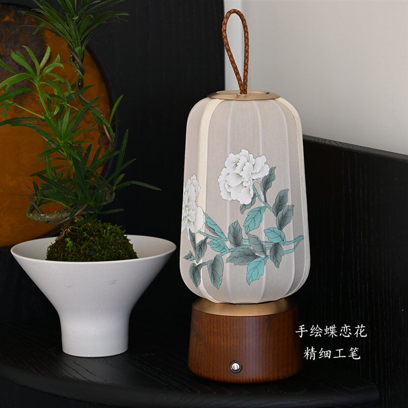 宋代美学原创手绘灯国风中式复古台灯卧室床头氛围感装饰摆件礼物