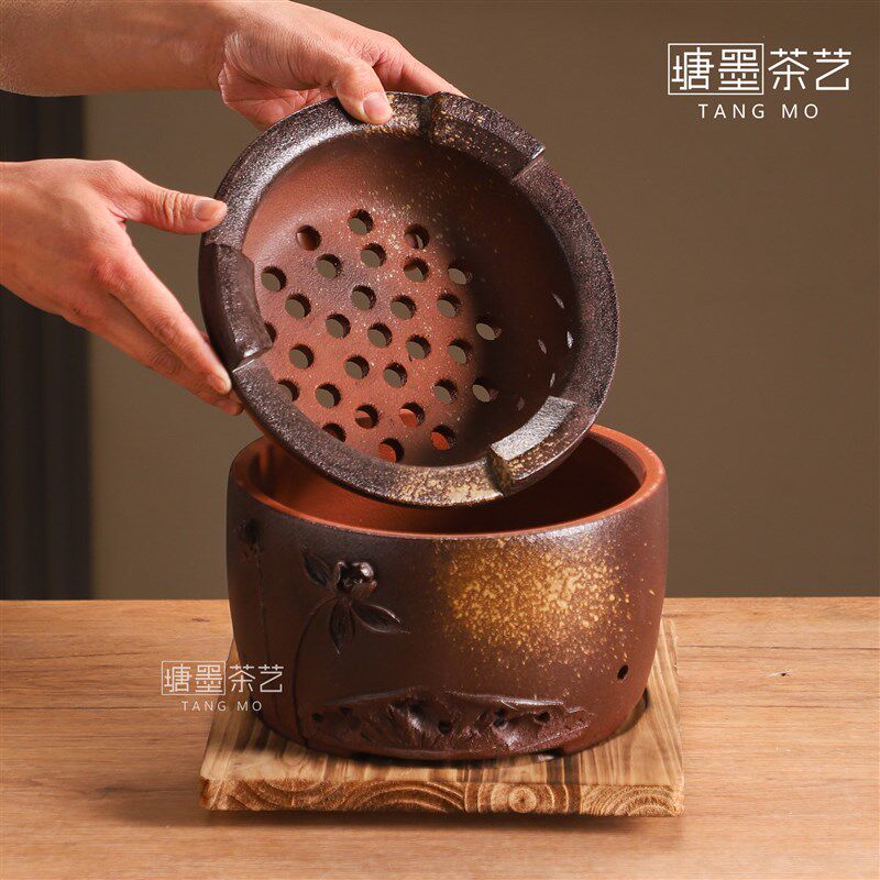 老式陶土砂锅无釉围炉炖锅家用燃气灶煲汤大号锅荷手工炭火煮茶炉