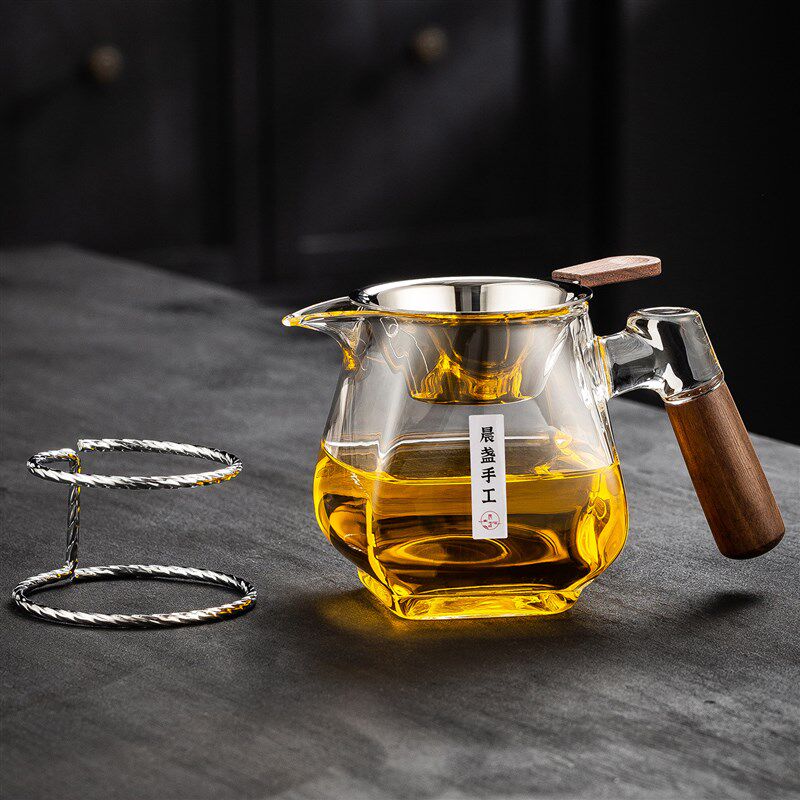 木把耐热玻璃公道杯2025新款茶滤网一体过滤泡茶器茶具套装分茶杯