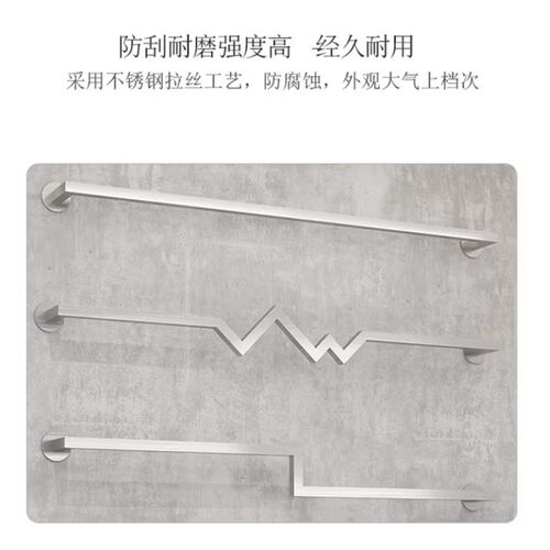 服装店上墙正挂多字型挂衣架陈列架不锈钢拉丝方管正挂杆壁挂式