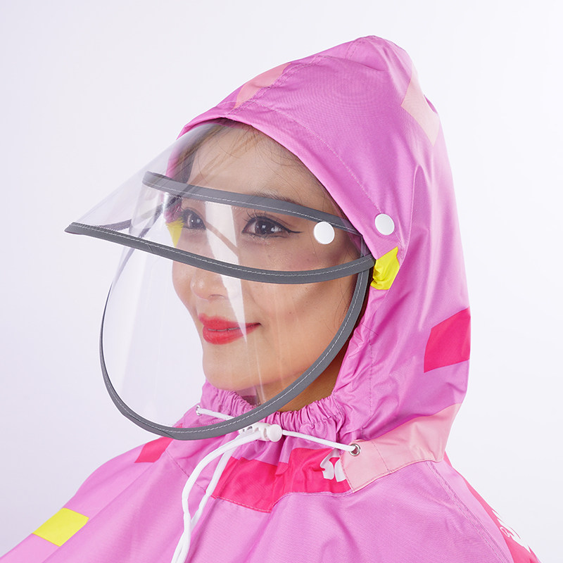 电动车电瓶车专用雨披款防暴雨小型单人双人带孩子大帽檐亲子雨衣