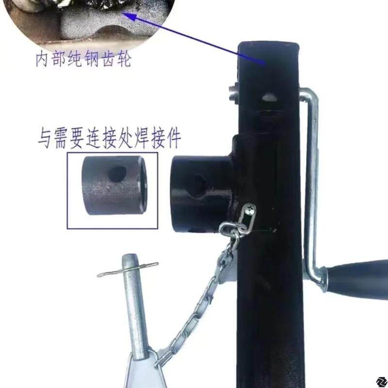 手摇拖车千斤顶车载立式拖挂机械螺旋升降支架梯子车斗支撑腿5吨2