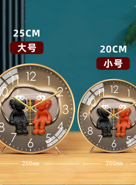 座钟家用客厅时尚钟表台式摆件欧式静音桌面摆钟简约坐钟石英台钟