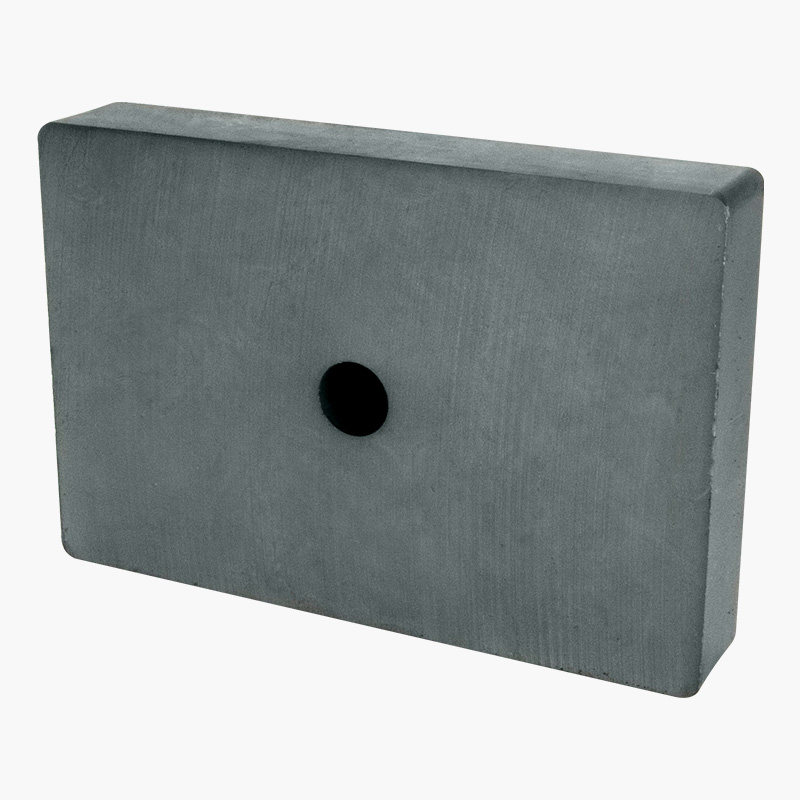 大号强力磁铁吸铁石普通磁铁带孔方形铁氧体磁石150x100x25mm带孔