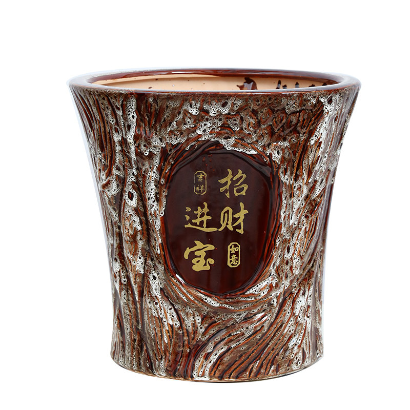 花盆陶瓷中国风招财进宝落地特大码金钱树发财树高款花盆古铜复古