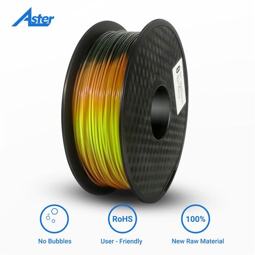Aster 3D打印机耗材PLA 三色温变色多色彩虹 感温热敏感1KG 1.75
