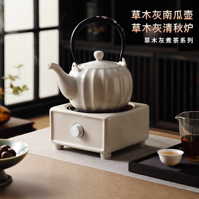 家用草木灰煮茶壶炭火烧水壶泡茶煮茶器明火电陶炉陶壶提梁壶单壶