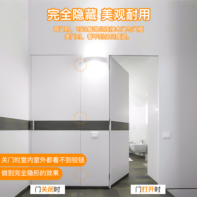 液压合页缓冲隐形门铰链三维可调折叠木门隐藏自动关门五金CH60D