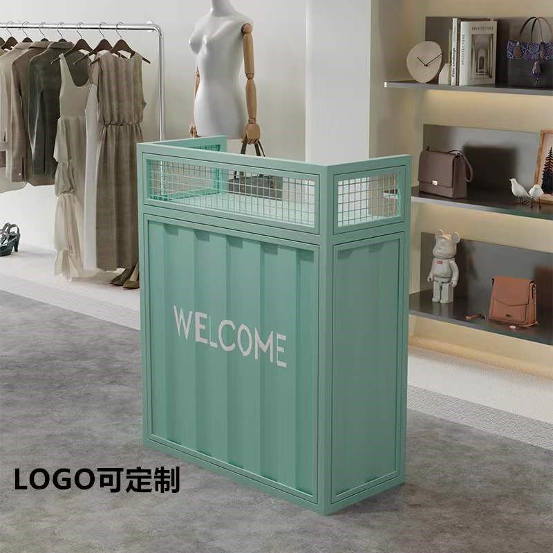收银台工业风柜台吧台导购咨询服务台服装店铺小型前台迎宾接待台