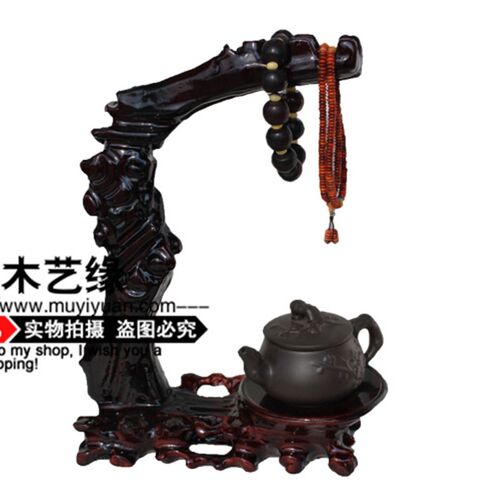 红木工艺品根雕随形吊玉架挂玉架首饰展示架实木质饰品装饰架底座