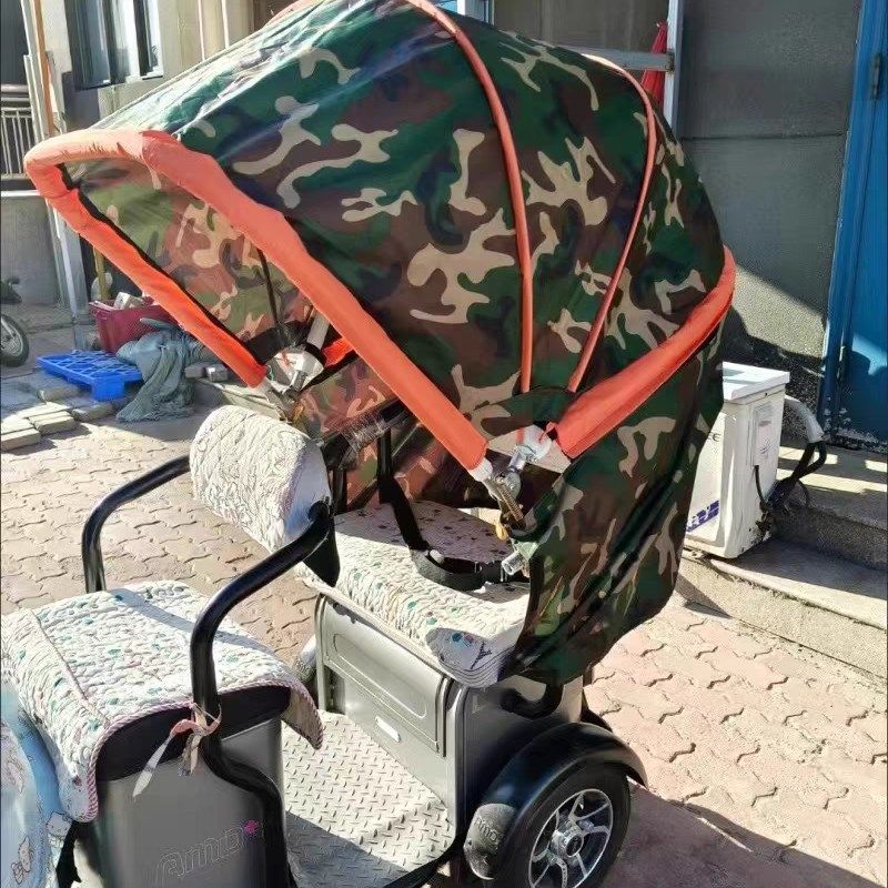 电动三轮车车篷脚踏人力三轮车车蓬挡风避雨遮阳折叠棚三轮车车篷