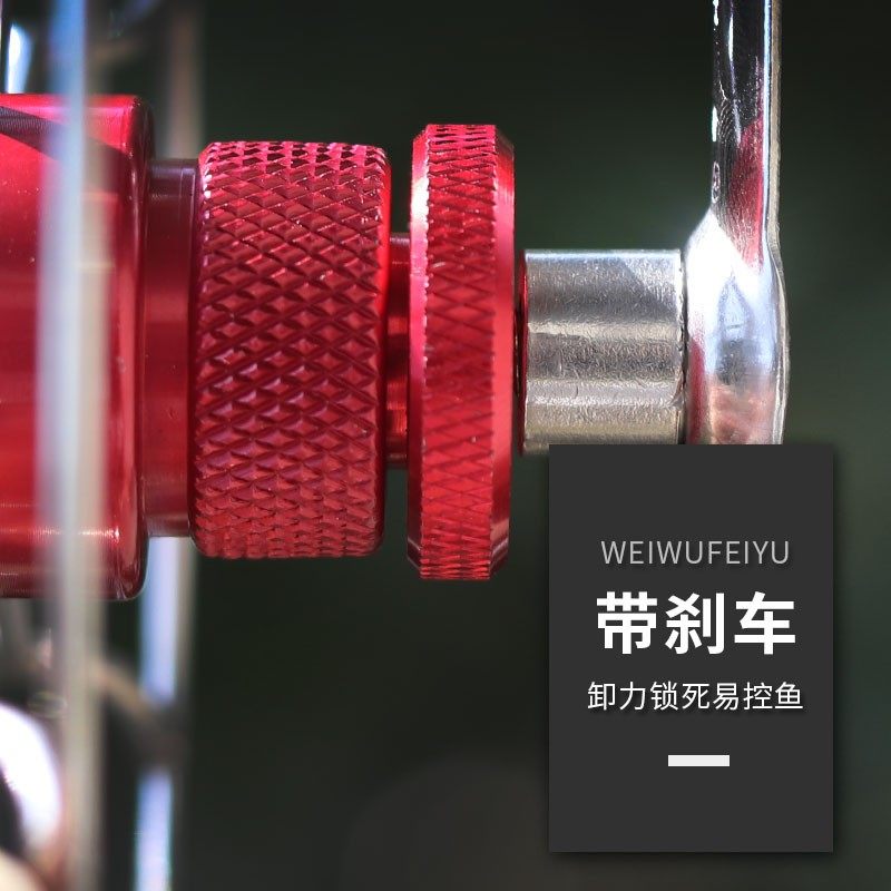 微铅谷麦轮筏钓不锈钢八卦轮带摇把手拨轮轮带卸力刹车风车鱼线轮