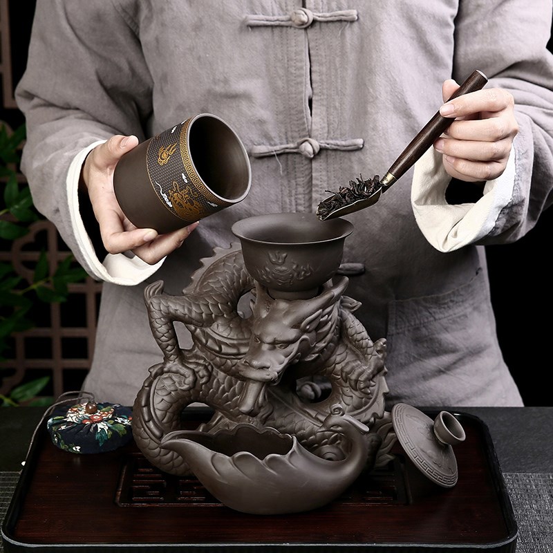 旋转出水自动泡茶器功夫茶具防烫手高档懒人泡茶杯冲茶器