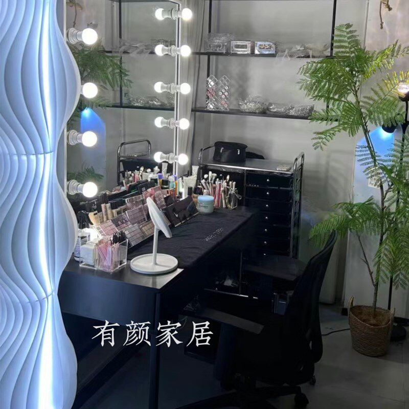 影楼化妆台带灯眉形纹绣设计婚纱店美容院化妆师工作室专用化妆桌