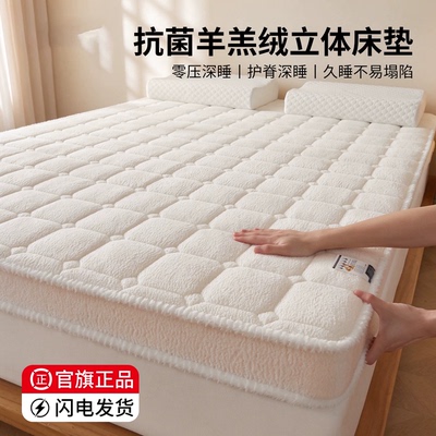 冬季加厚保暖兔毛羊羔绒床垫