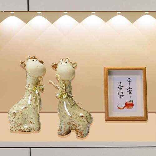 摆件家居饰品陶瓷情侣小鹿轻奢高档进门入户玄关桌面客厅创意礼品