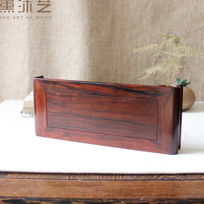 长方形底座实木书卷红木紫光檀摆件托架紫砂荼壶花瓶工艺品底座