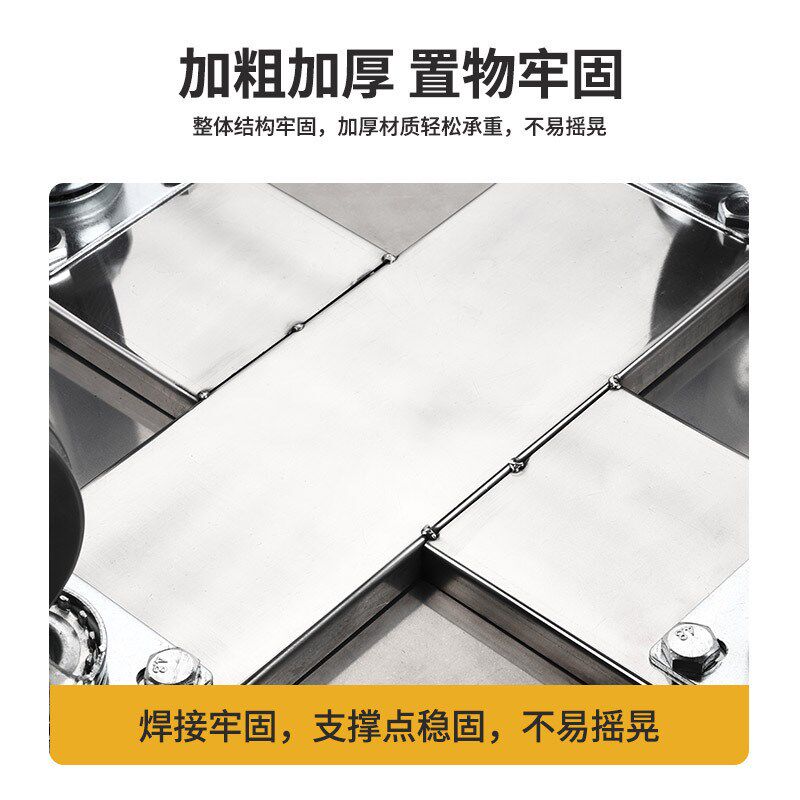 不锈钢圆形周转车加厚保温汤桶底座蒸笼车米萝花盆带轮子移动托盘