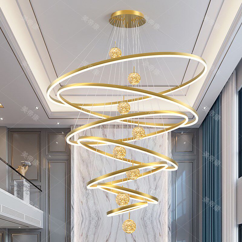 满天星吊灯复式楼大吊灯设计师创意样板挑空别墅豪宅自建房吊灯
