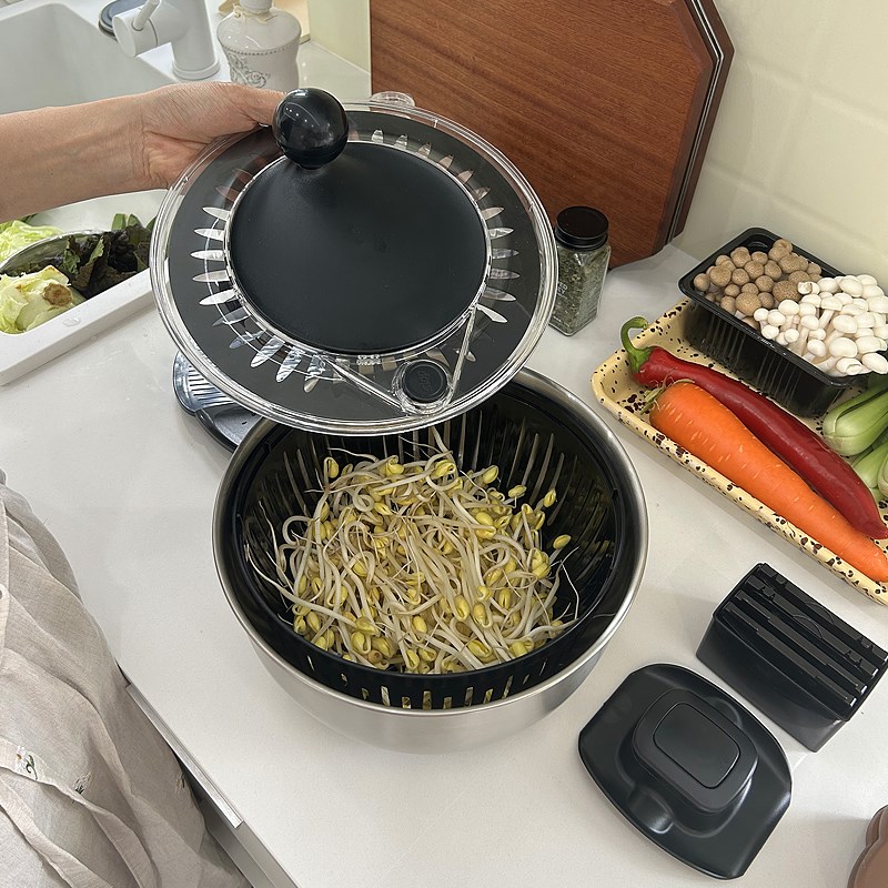 韩国304不锈钢蔬菜脱水沙拉甩干洗菜切菜器刨丝刮擦土豆丝沥水篮