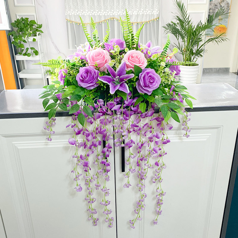 简约仿真花艺仿真花客厅摆设电视柜餐桌仿真花装饰垂吊式仿真桌花