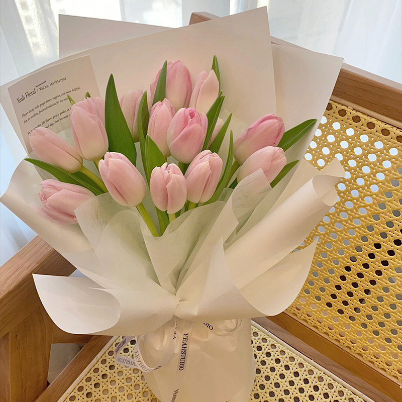 郁金香花束玫瑰鲜花速递同城上海广州北京杭州生日花店配送女友