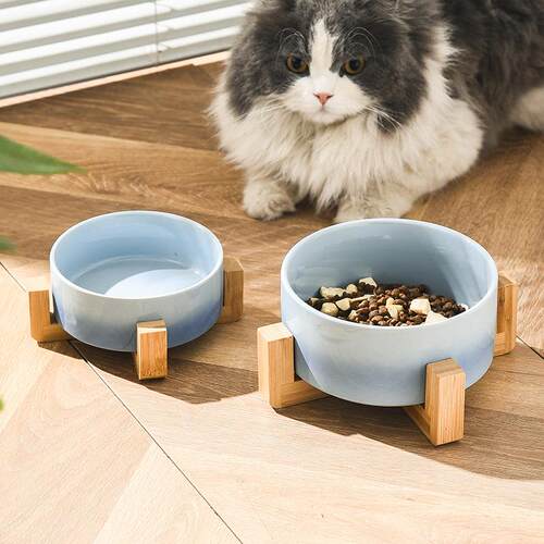 Joy pet 猫碗陶瓷狗碗狗盆防打翻酷彩宠物碗猫碗架高架子猫食盆