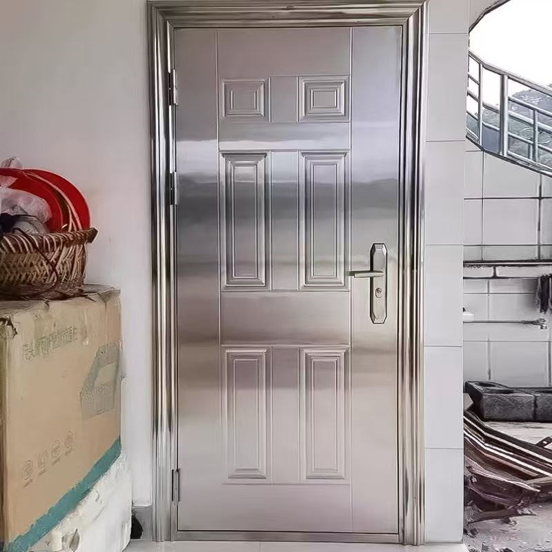 加厚304不锈钢门进户防盗门农村自建房单开入户阳台门楼梯门定制