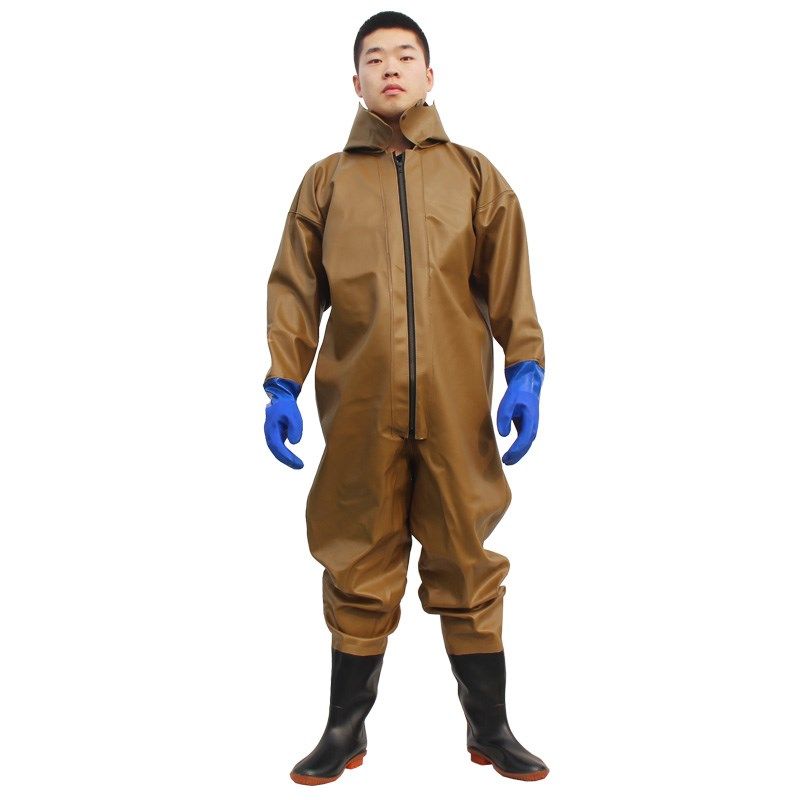 全身下水裤加厚捕鱼雨裤防水衣裤抓鱼连体雨衣下水服挖藕服水叉裤