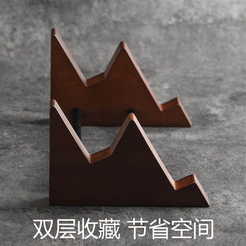 FBB原创双层客制化机械键盘支架收藏展示架实木胡桃木色金属磁轴