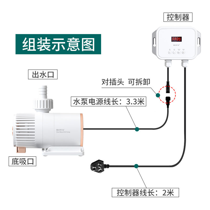 鱼池迷你小型鱼缸潜水泵变频超循环底吸抽水过滤器水陆两用泵