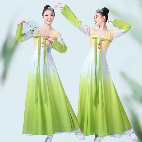 古典舞蹈服神话舞蹈服装新汉服飘逸纱衣中国舞舞蹈服长裙女成人